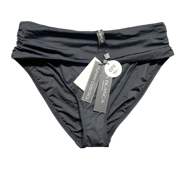 LA BLANCA ISLAND GODDESS tummy control mid waist sash band swim Bottom NWT - Picture 2 of 7